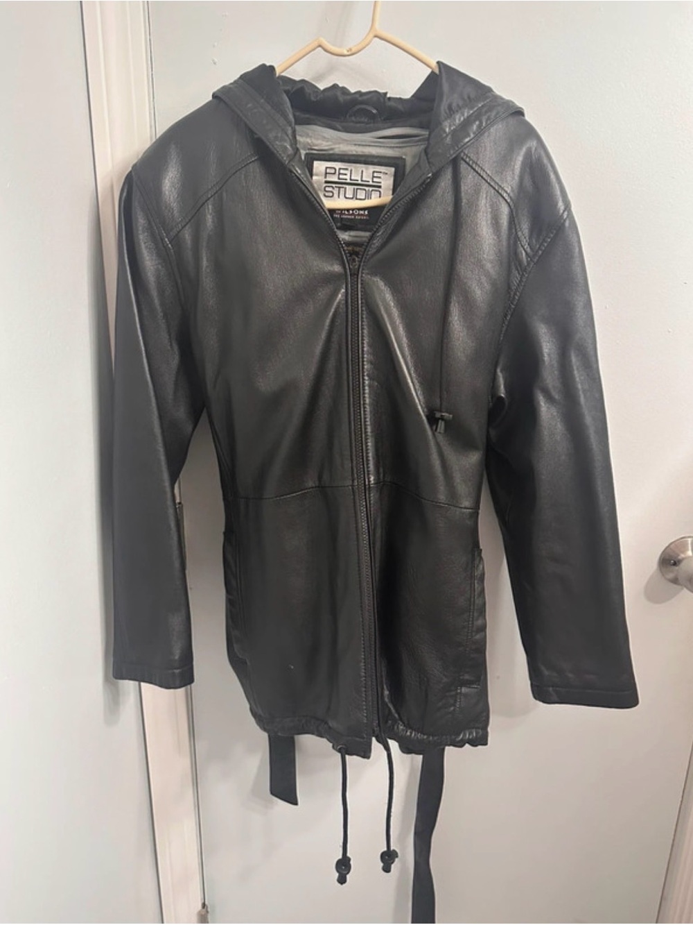 Women's Pelle Studio Wilson's leather jacket with a waist tie - XL